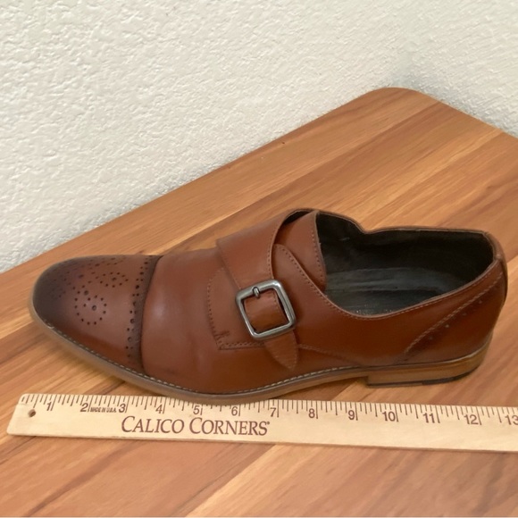 STACY ADAMS Men's Duncan Cap-Toe Single Monk Strap Leather Shoes Size 11.5M - Picture 7 of 15